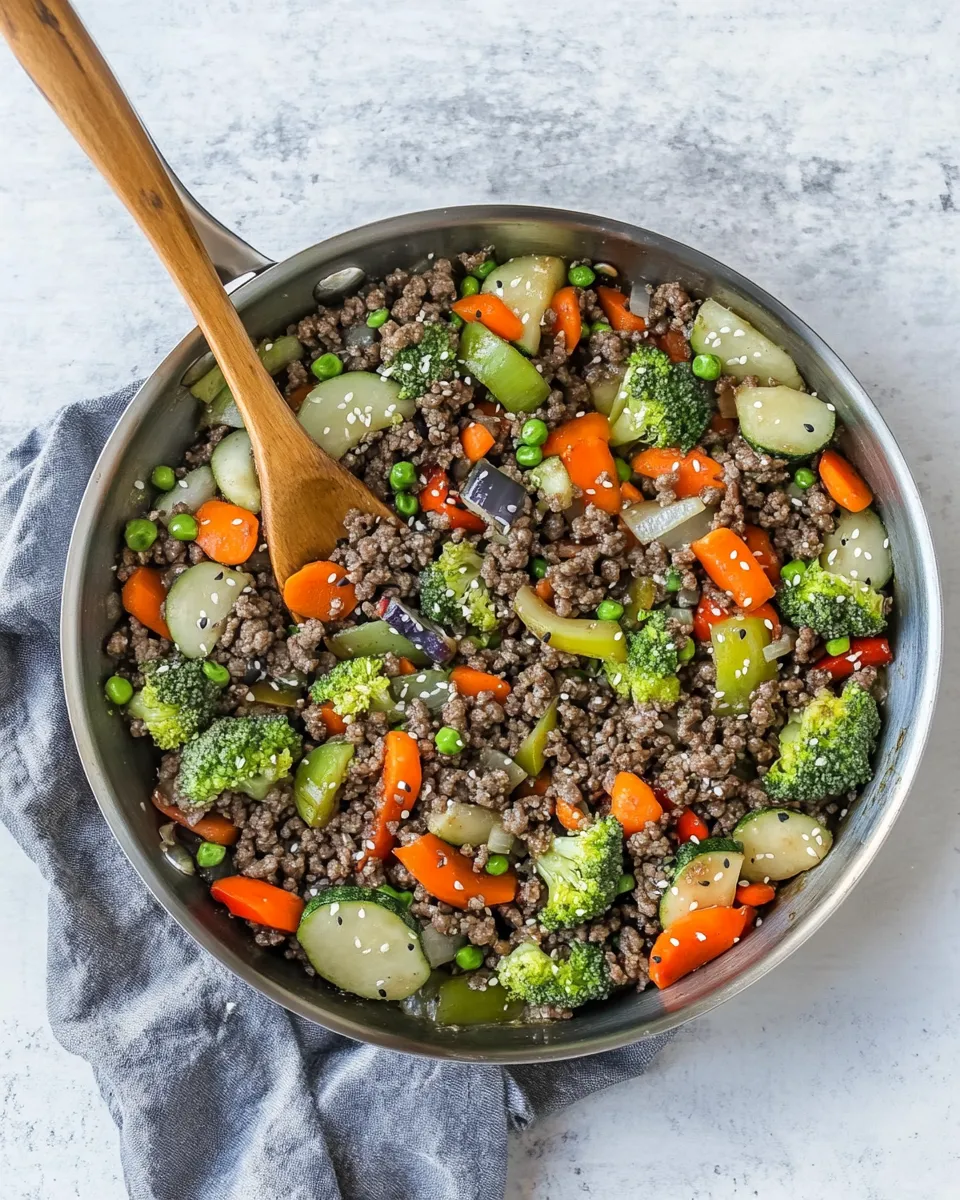 Savory 30-Minute Teriyaki Ground Beef Skillet with Vegetables dish photo