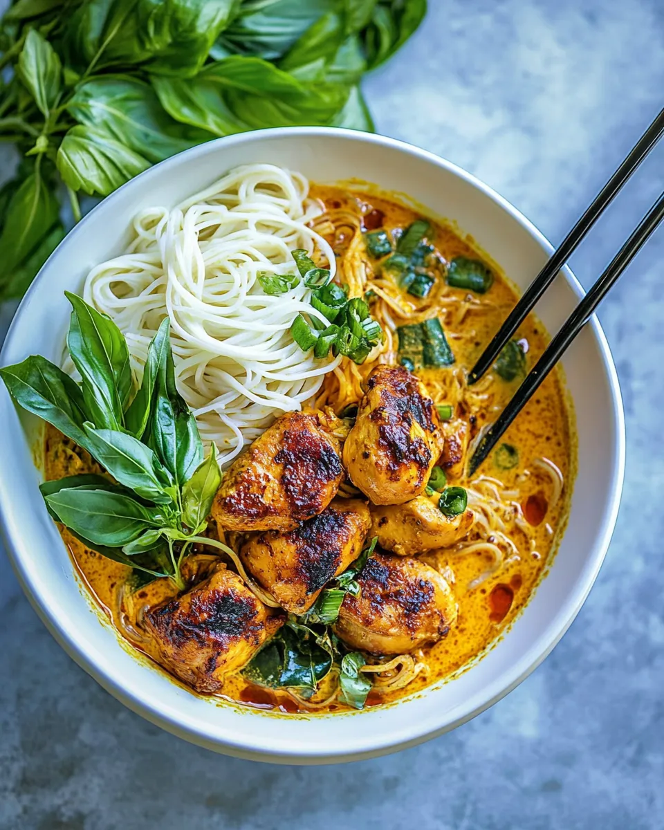 Fresh 30 Minute Creamy Thai Turmeric Chicken and Noodles. image