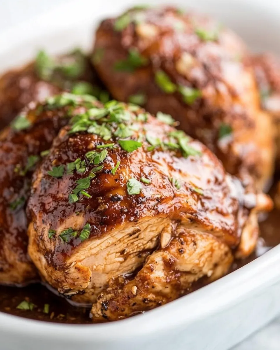 Healthy 5-Ingredient Slow Cooker Balsamic Chicken shot
