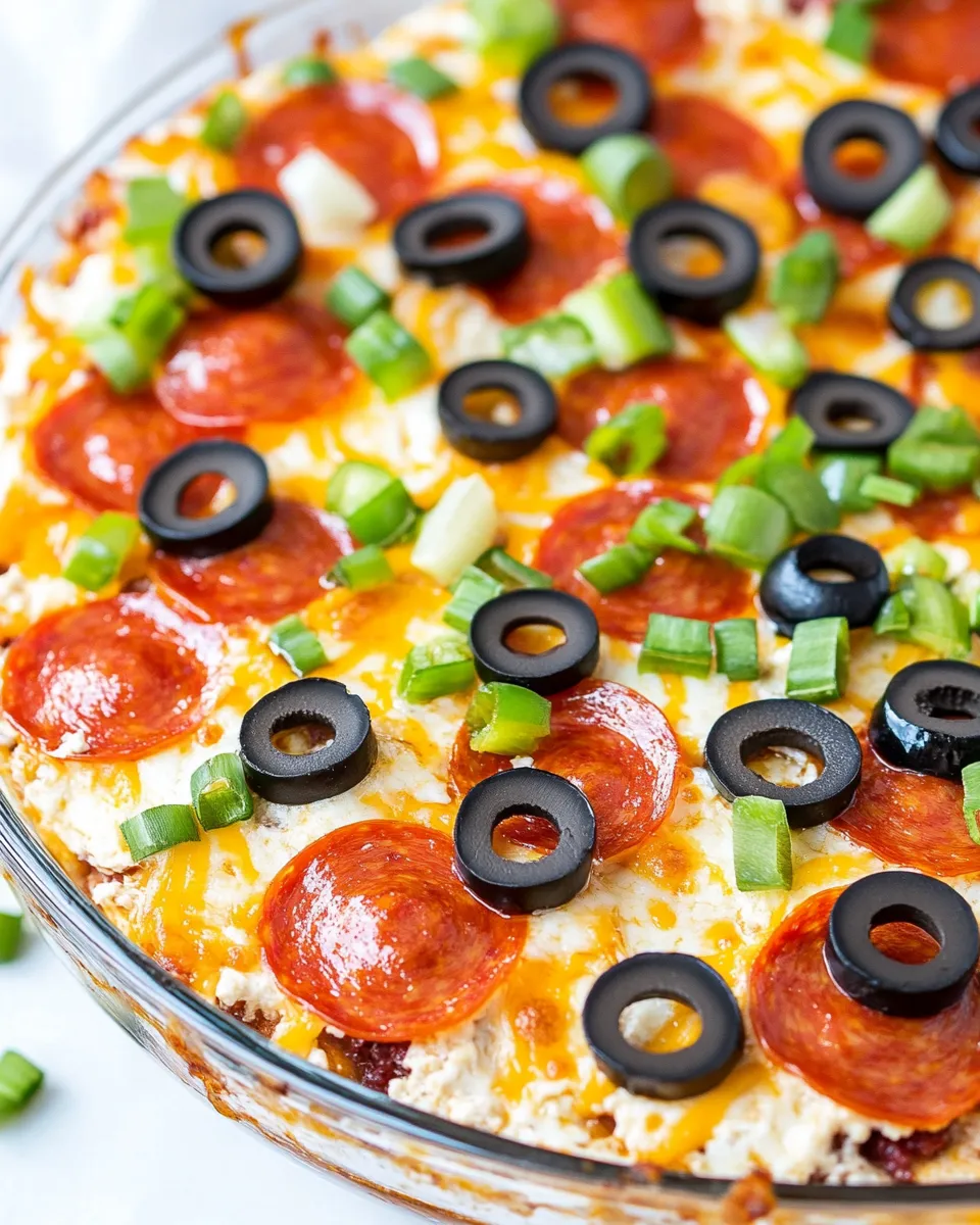 Delicious 7 Layer Pizza Dip shot