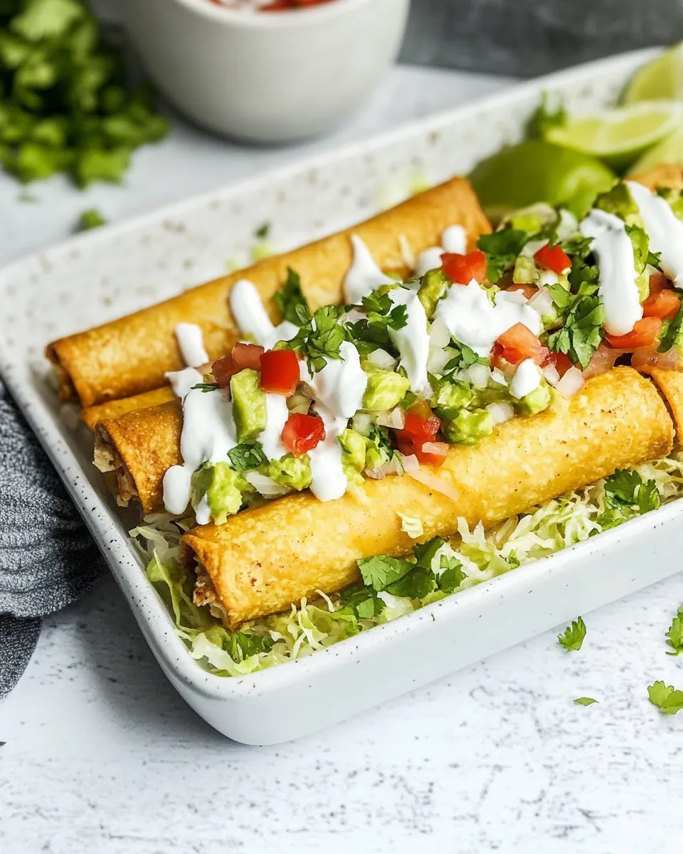 Delicious Air Fryer Chicken Taquitos shot