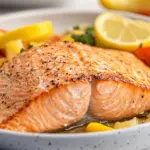 Easy Air Fryer Frozen Salmon Fillet With Skin photo