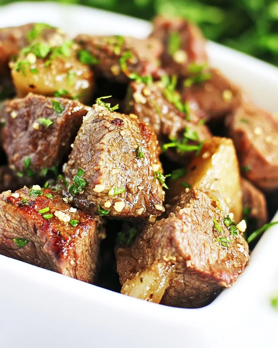 Savory Air Fryer Steak Bites dish photo