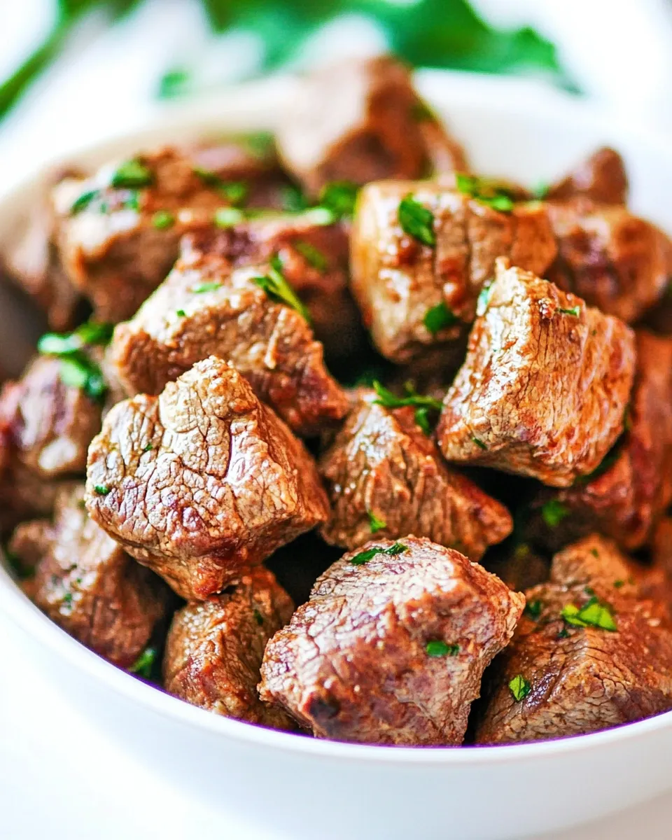 Quick Air Fryer Steak Bites Recipe dish photo