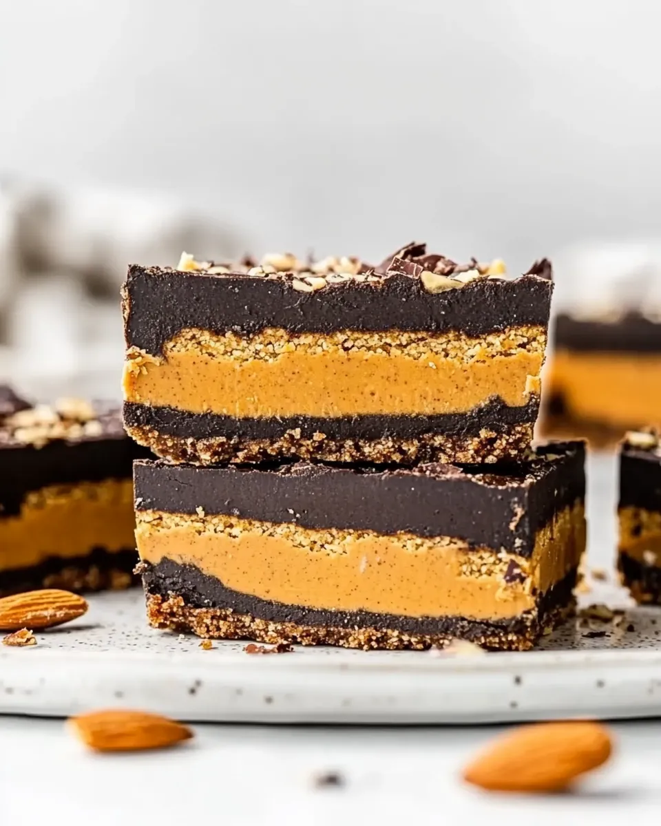 Delicious Almond Butter Bars (No-Bake) food shot
