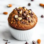 Homemade Almond Flour Paleo Banana Nut Muffins With Chocolate Chips image