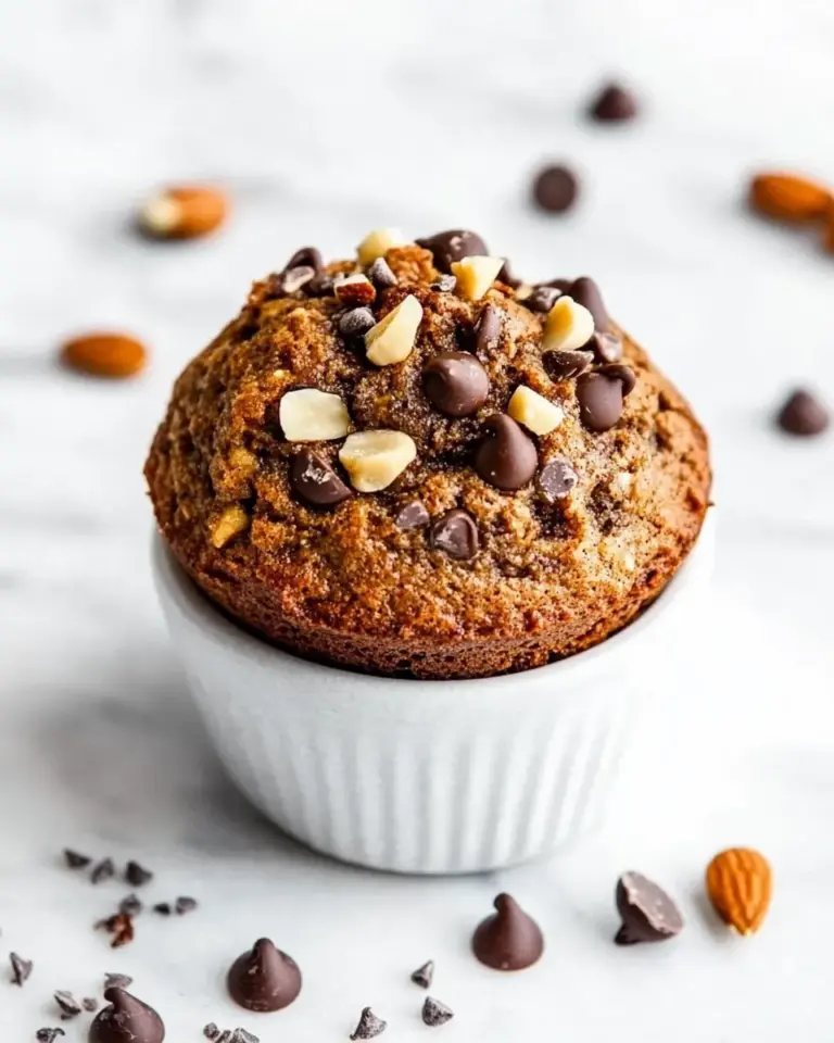 Homemade Almond Flour Paleo Banana Nut Muffins With Chocolate Chips image