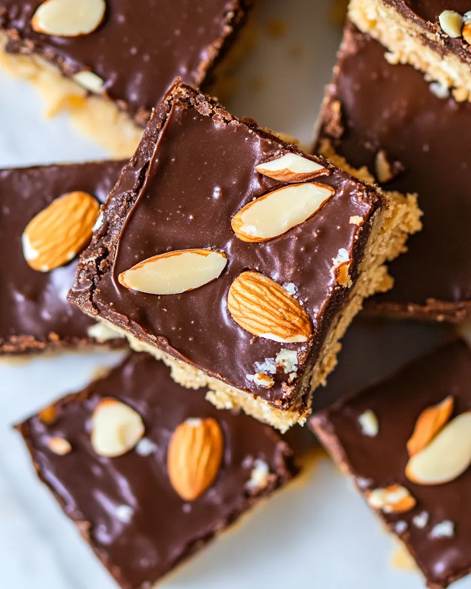 Delicious Almond Fudge Shortbread Bars shot