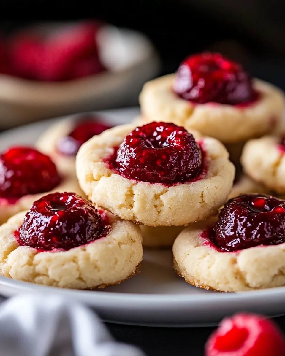 Classic Almond Raspberry Thumbprint Cookies image