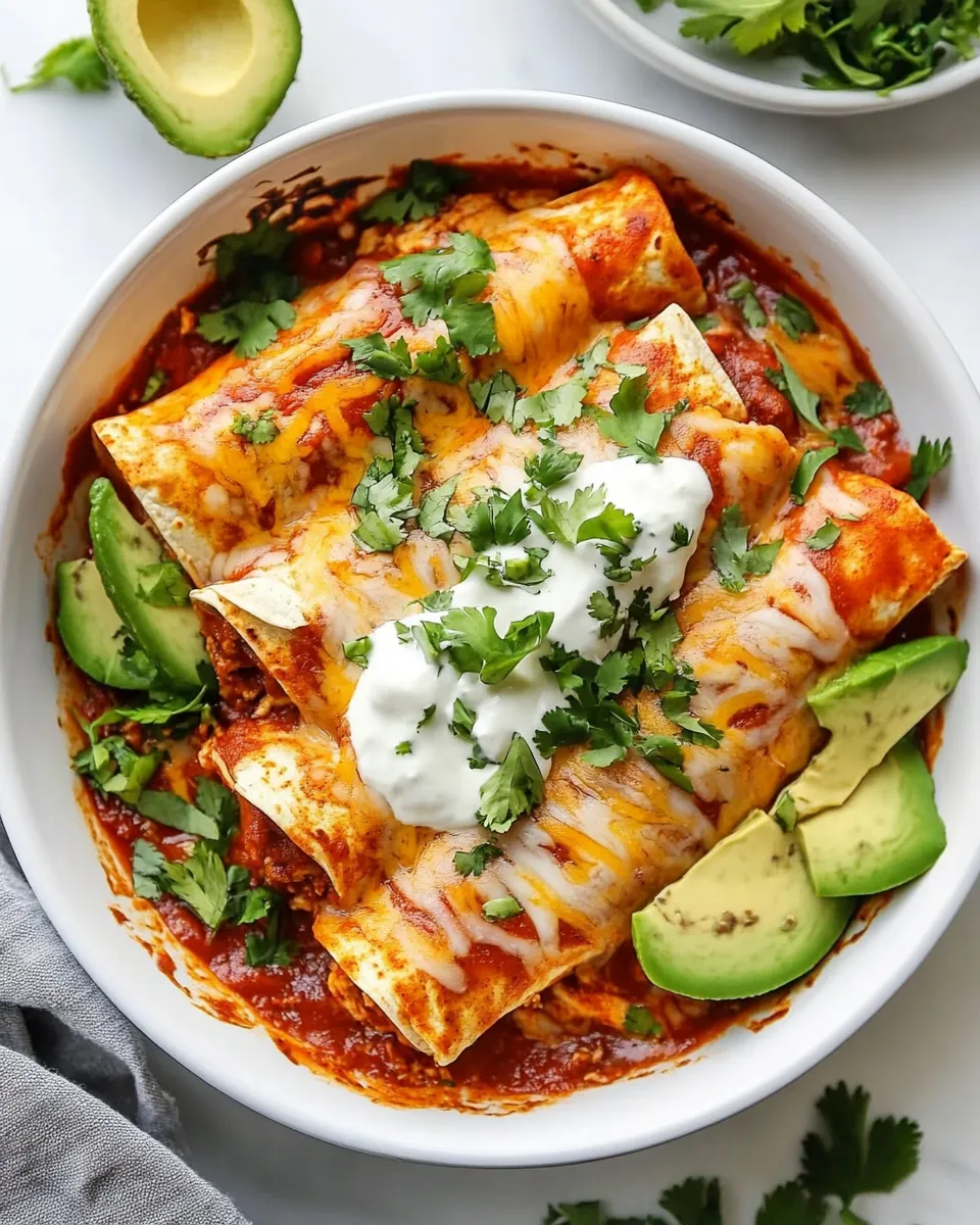 Delicious Amazing Homemade Chicken Enchiladas shot