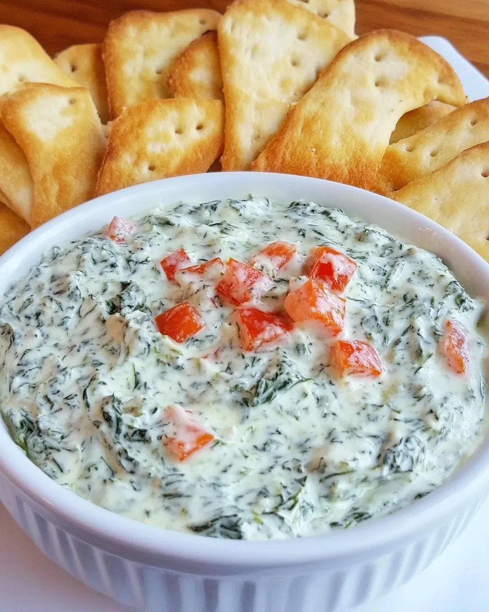 Delicious Aunt Carols Spinach Dip shot