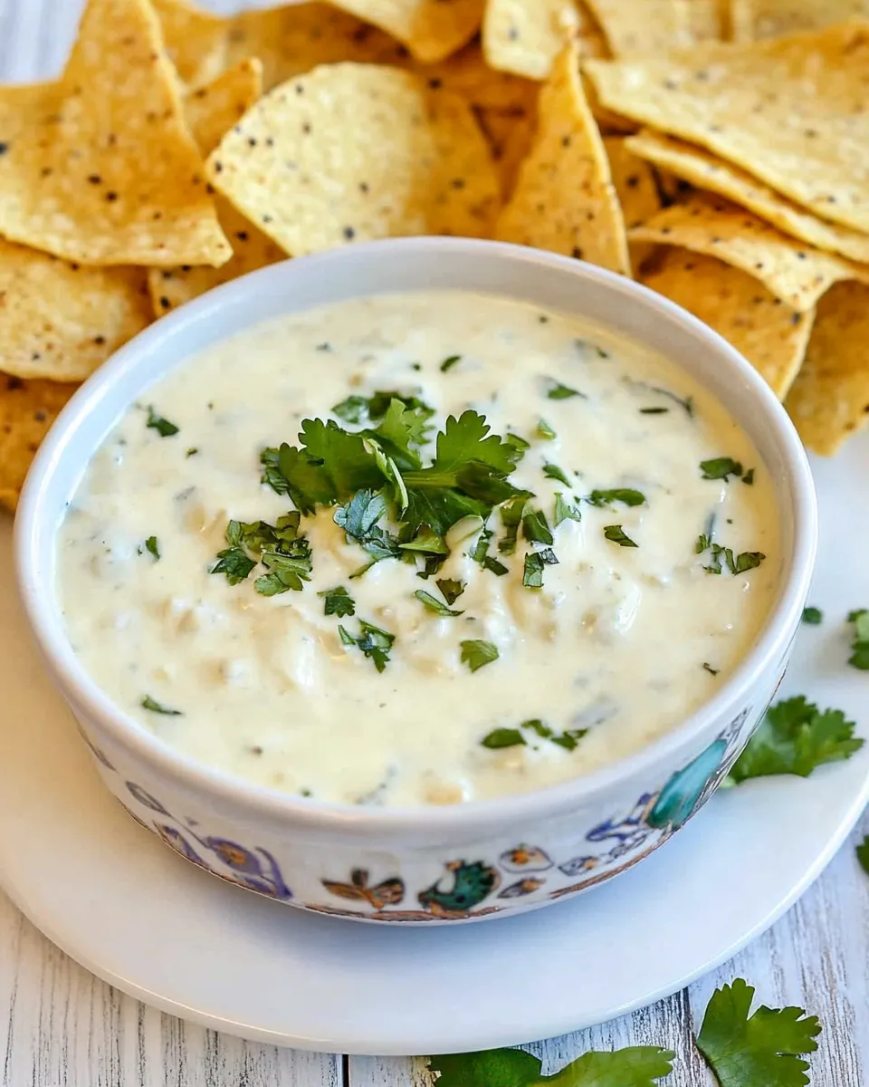 Delicious Authentic Restaurant-Style White Queso Dip (Queso Blanco) shot