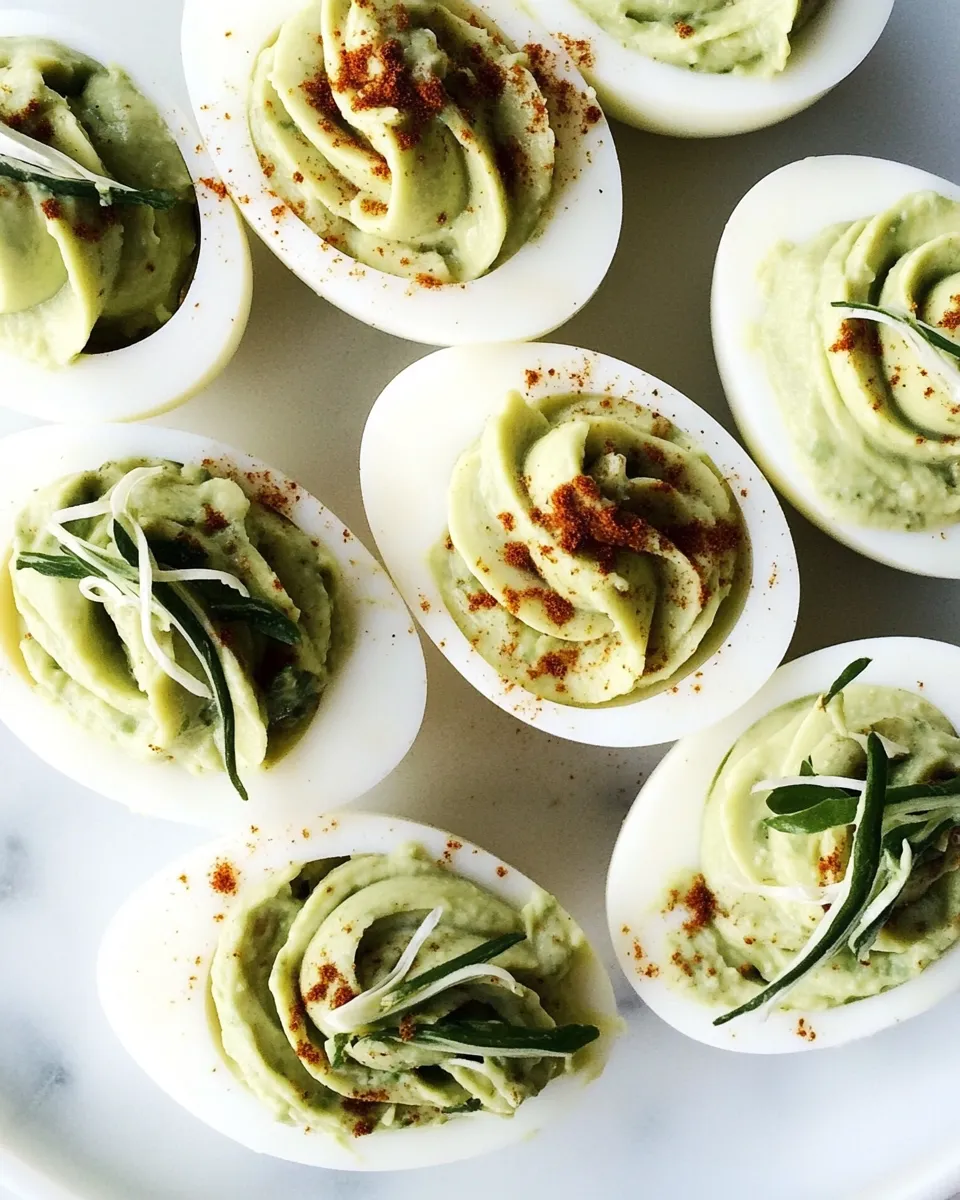 Delicious Avocado Deviled Eggs Recipe shot