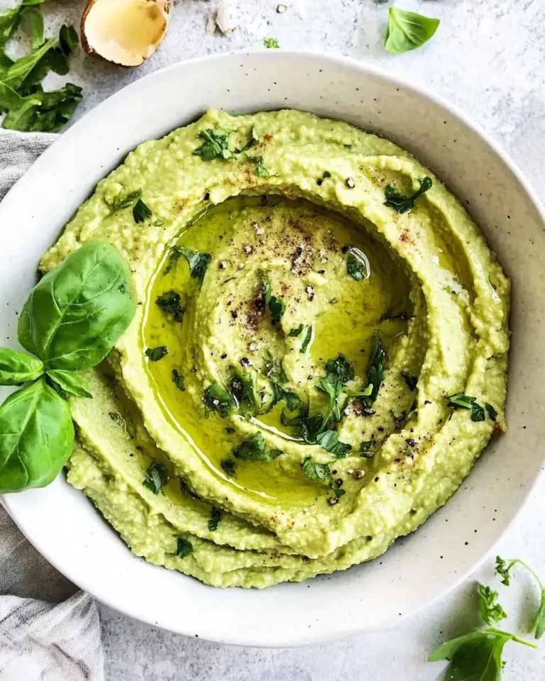 Homemade Avocado Hummus with Spinach photo