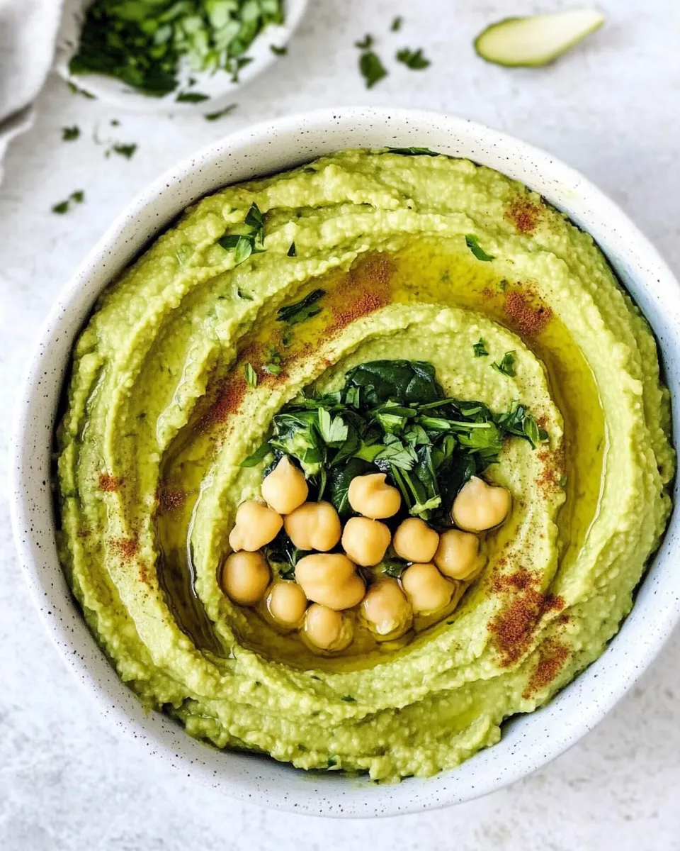 Easy Avocado Hummus with Spinach recipe photo