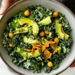 Homemade Avocado Kale Salad with Crispy Chickpeas photo