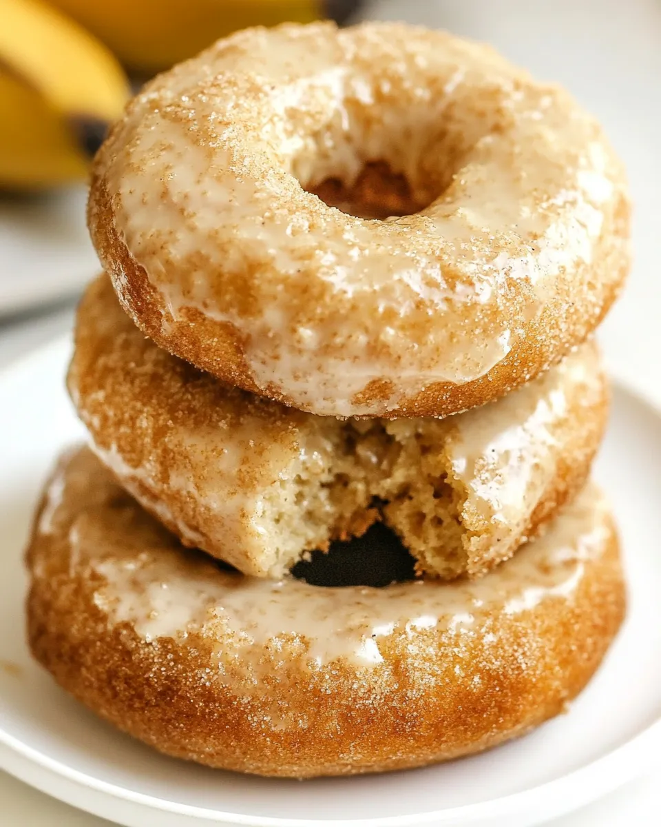 Delicious Baked Banana Bread Donuts shot