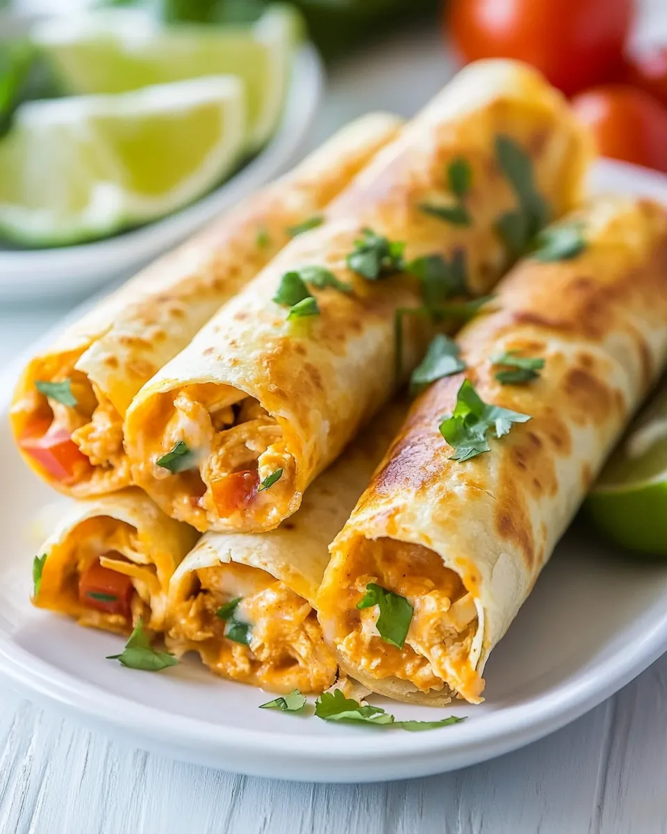 Homemade Baked Creamy Cheesy Chicken Flautas photo