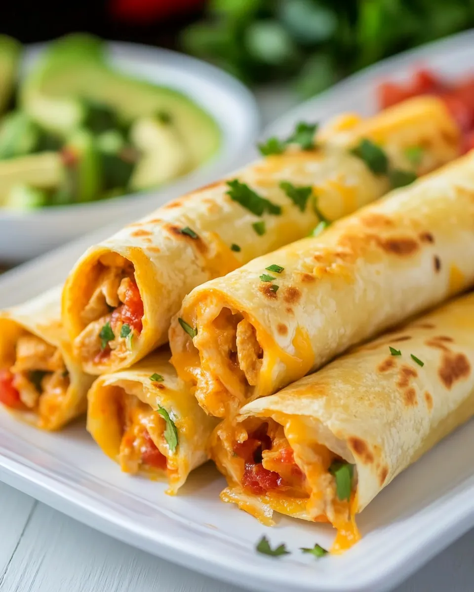Classic Baked Creamy Cheesy Chicken Flautas image