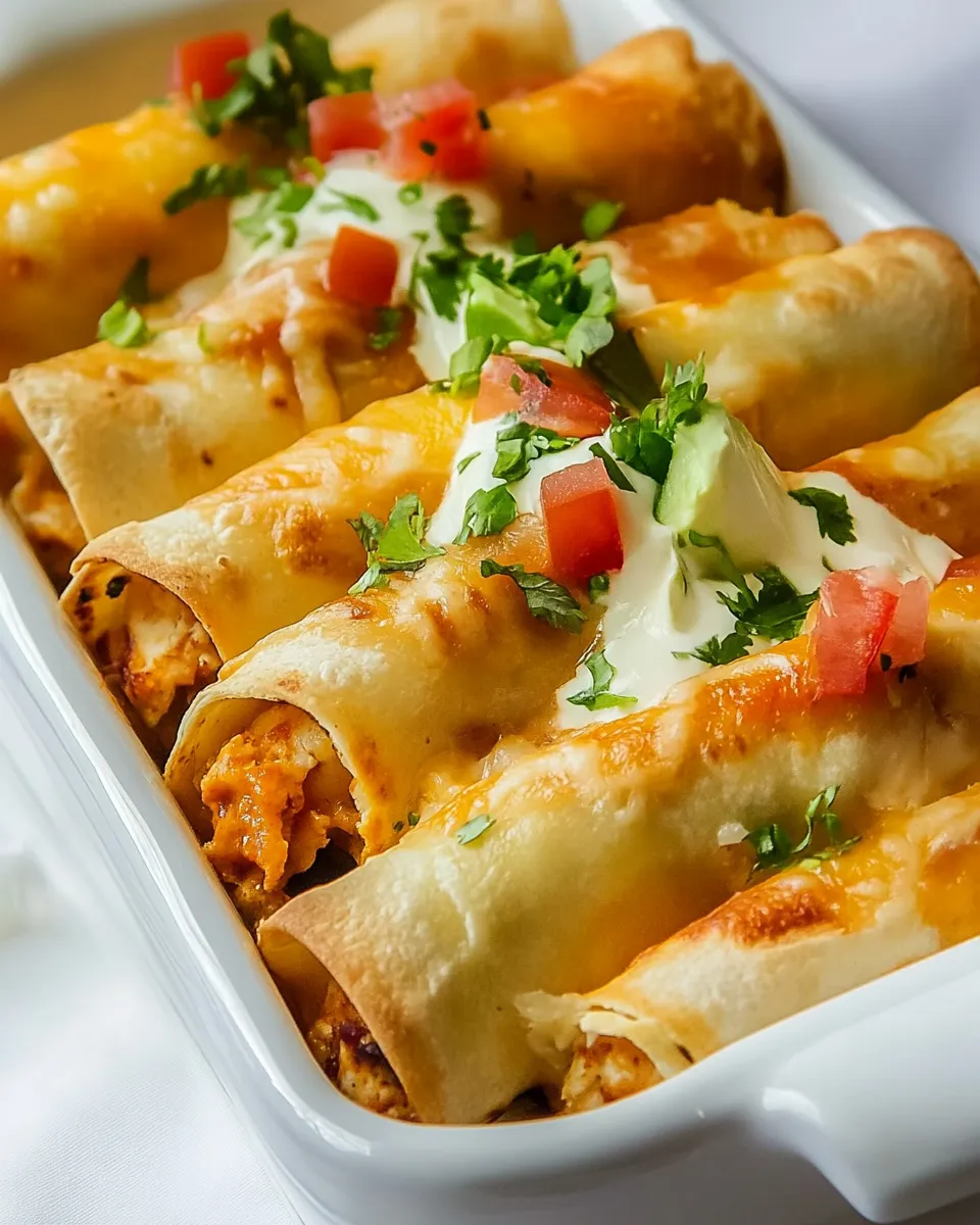 Easy Baked Creamy Cheesy Chicken Flautas recipe photo