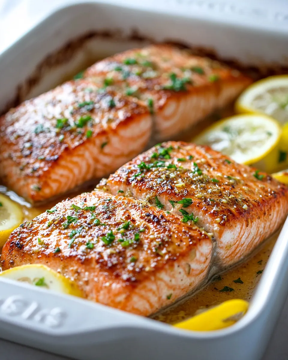 Healthy Baked Garlic Butter Salmon recipe photo