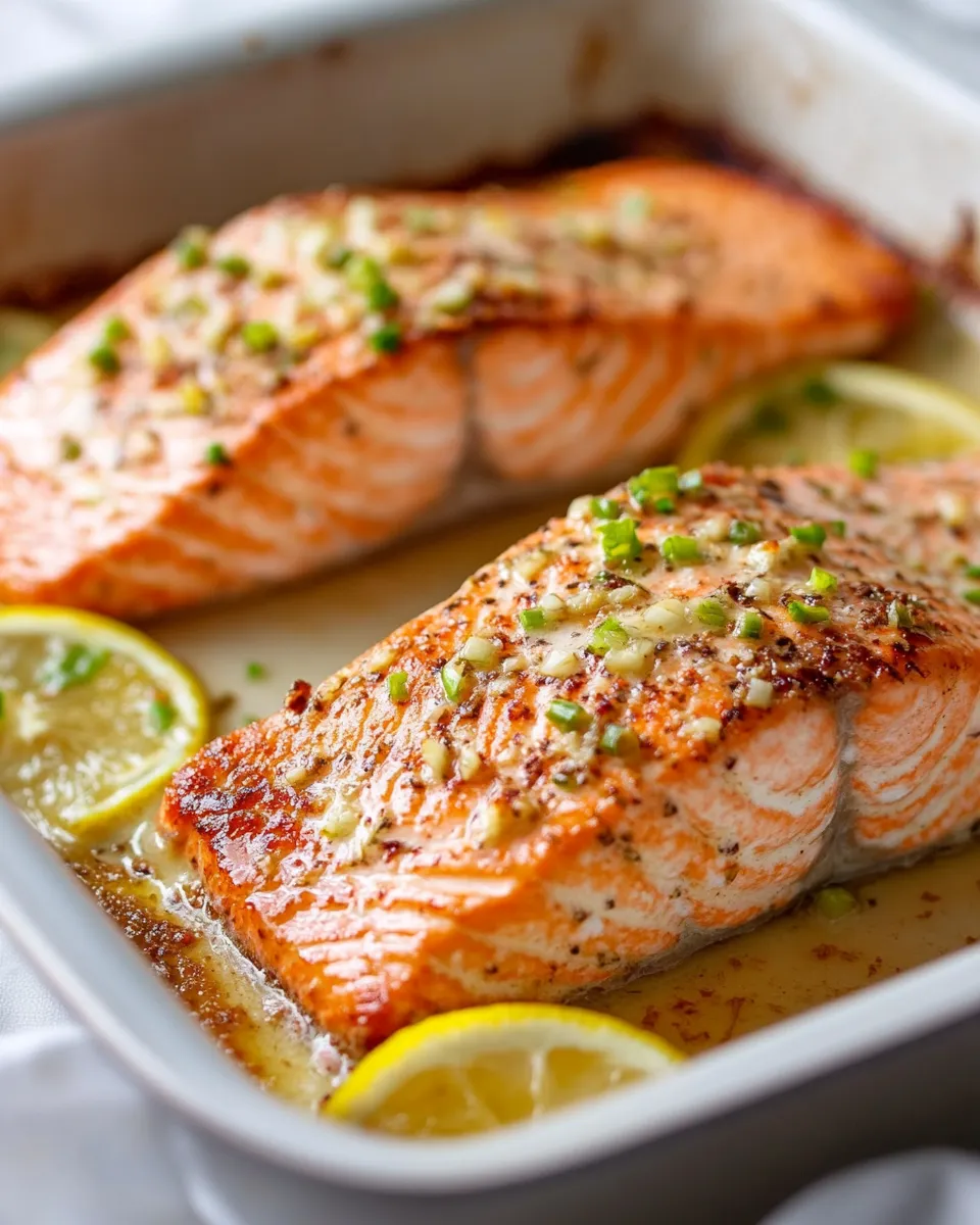 Quick Baked Garlic Butter Salmon dish photo