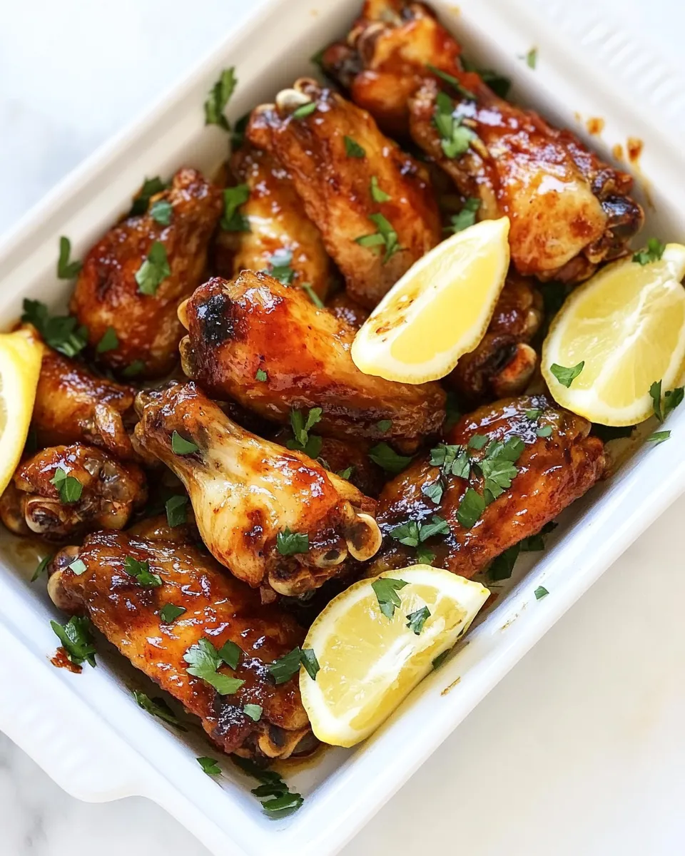 Delicious Baked Garlic Lemon Wings image