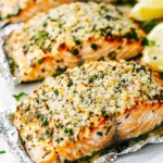 Homemade Baked Parmesan Garlic Herb Salmon in Foil photo