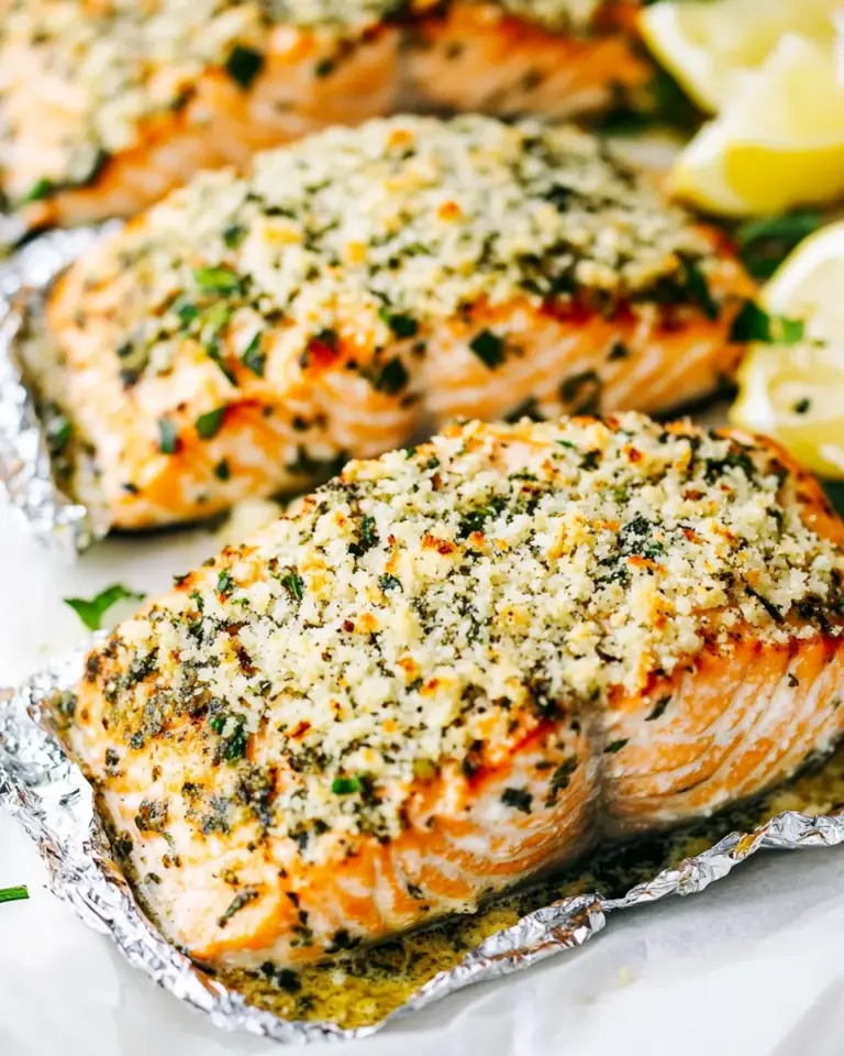Homemade Baked Parmesan Garlic Herb Salmon in Foil photo