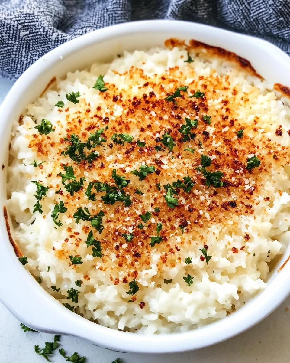 Savory Baked Parmesan Rice shot