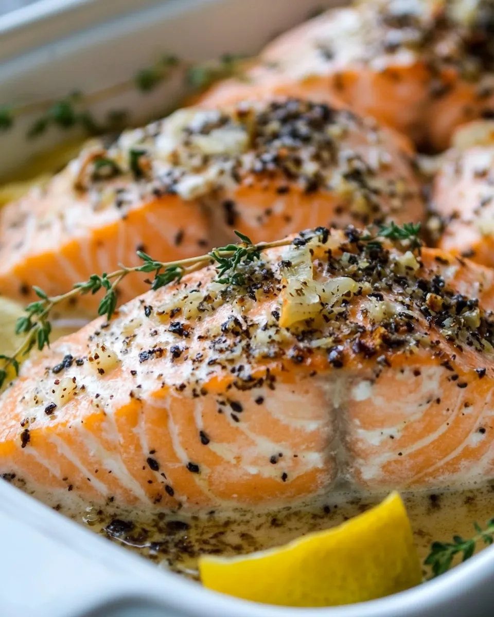Savory Baked Salmon Filets shot