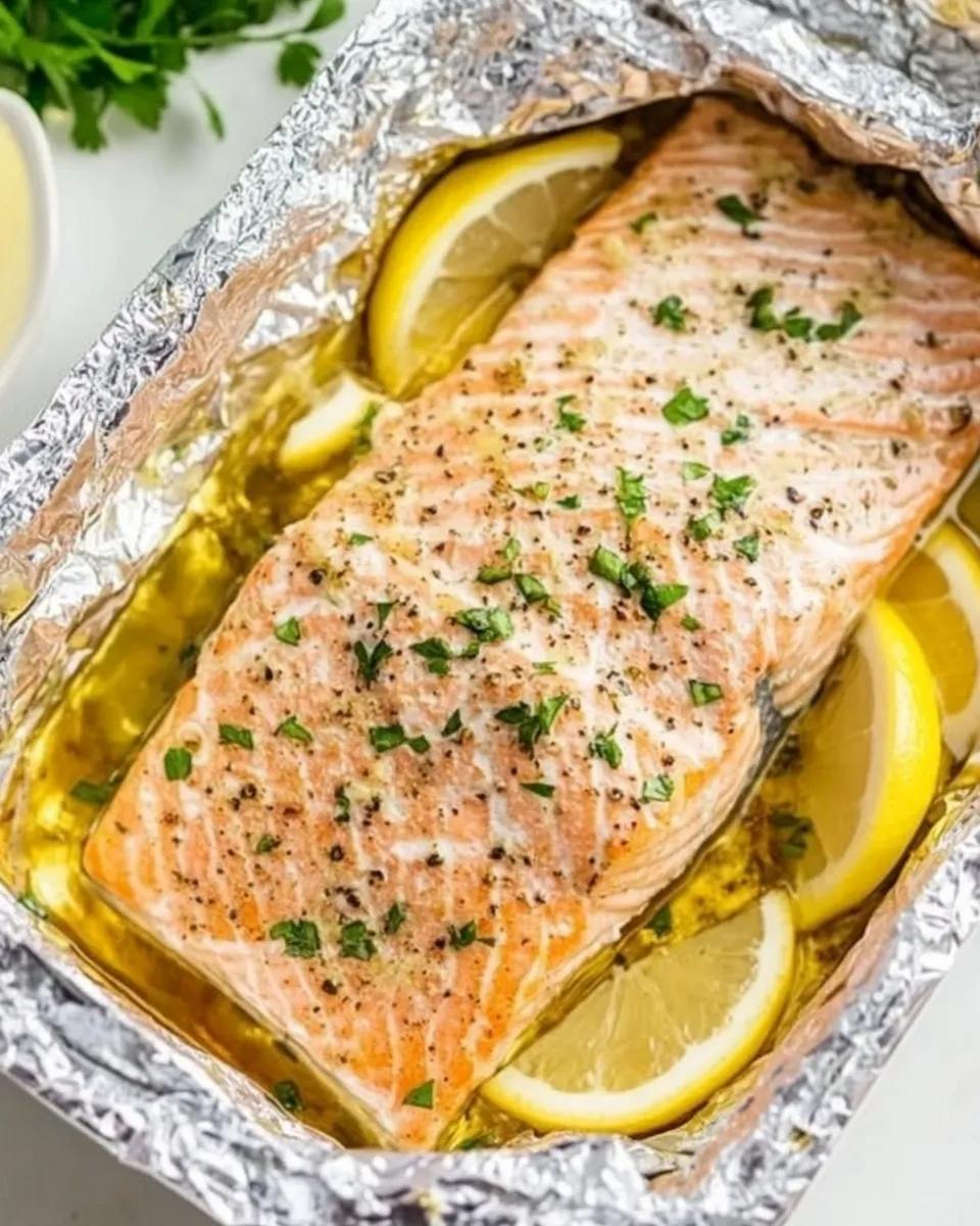 Healthy Baked Salmon In Foil recipe photo