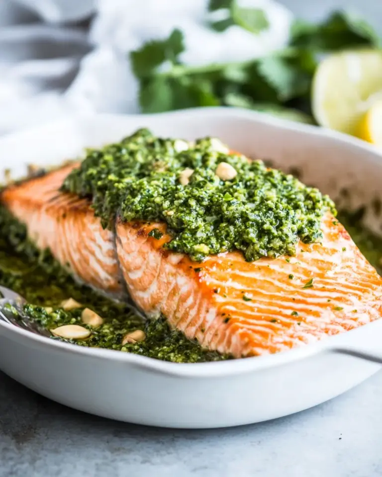 Easy Baked Salmon With Asian Cilantro Pesto photo