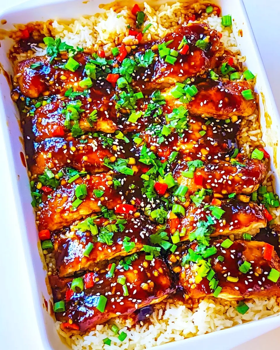 Delicious Baked Teriyaki Chicken and Rice shot