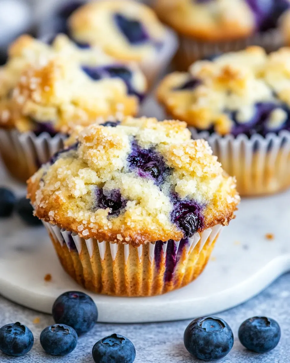Homemade Bakery Style Blueberry Muffins photo