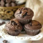 Homemade Bakery Style Double Chocolate Muffins Recipe photo