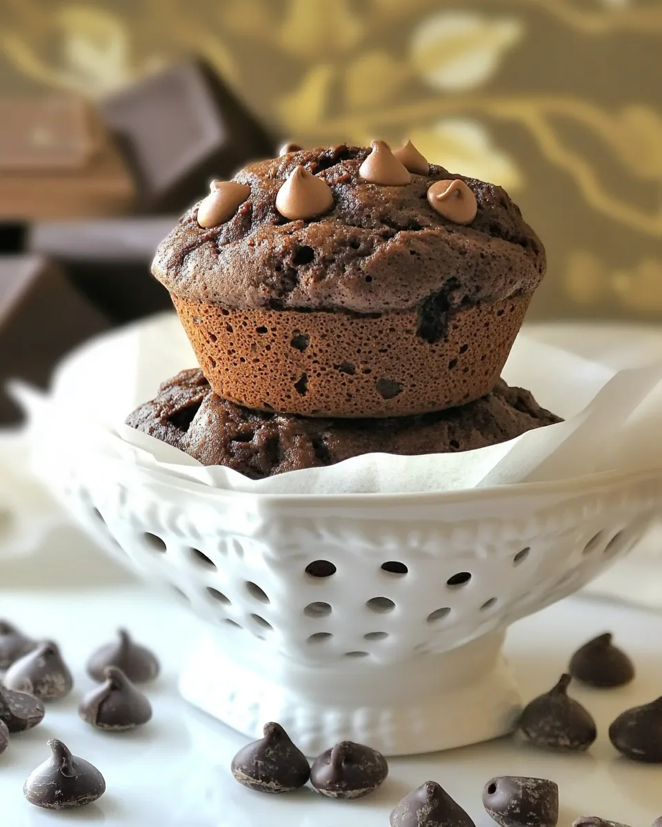 Best Bakery Style Double Chocolate Muffins Recipe dish photo