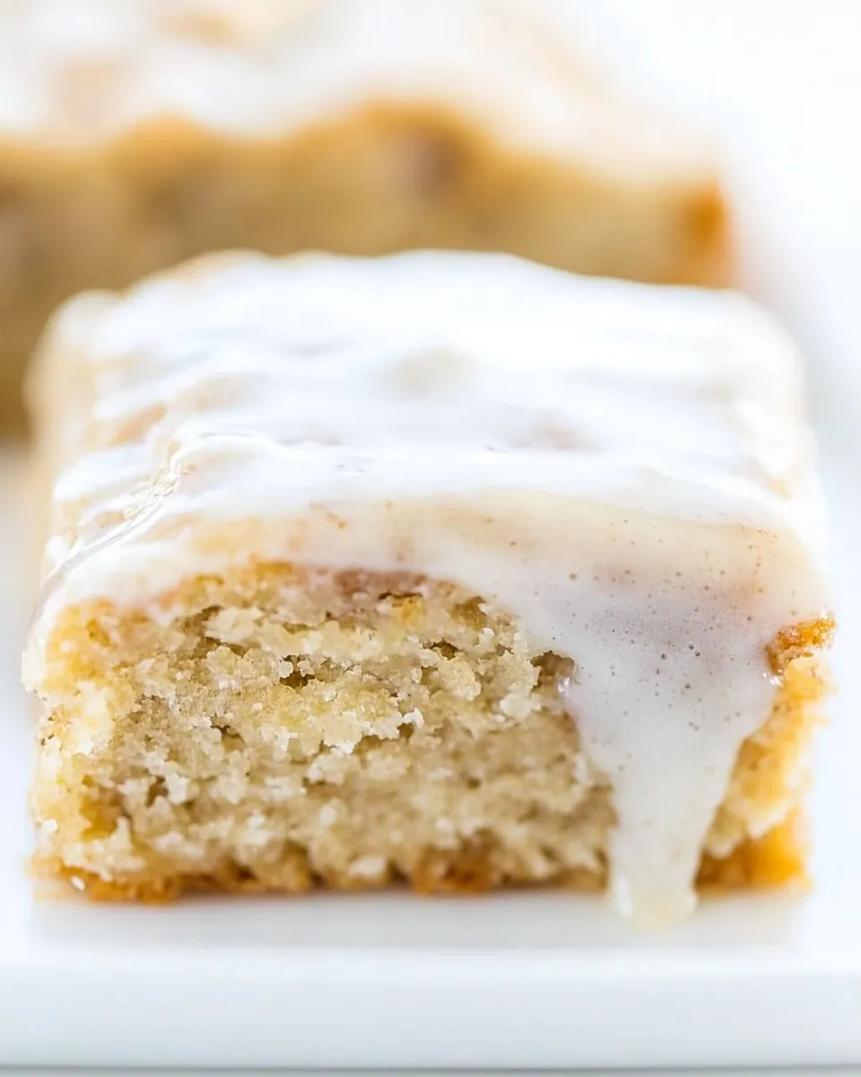 Delicious Banana Bread Bars with Vanilla Bean Browned Butter Glaze shot