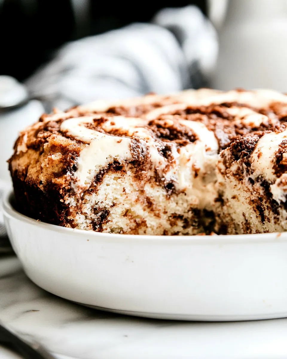 Homemade Banana Coffee Cake with Cream Cheese Swirl photo