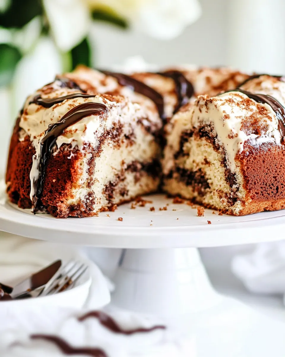 Delicious Banana Coffee Cake with Cream Cheese Swirl shot