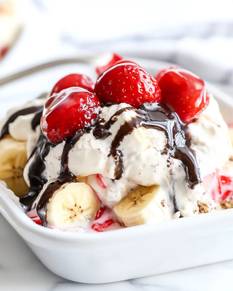 Homemade Banana Split Dessert photo