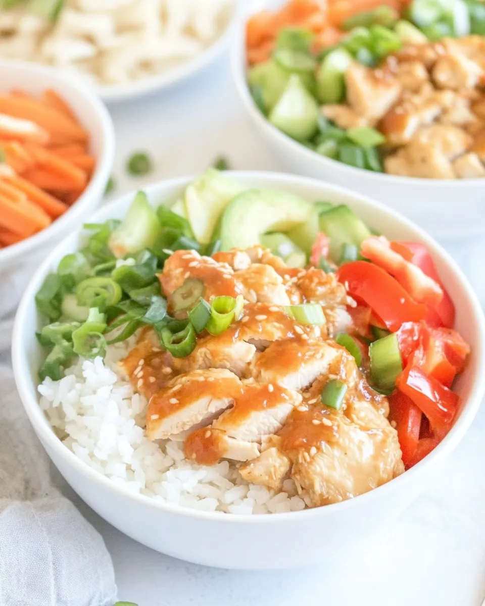 Delicious Bang Bang Chicken Bowls shot