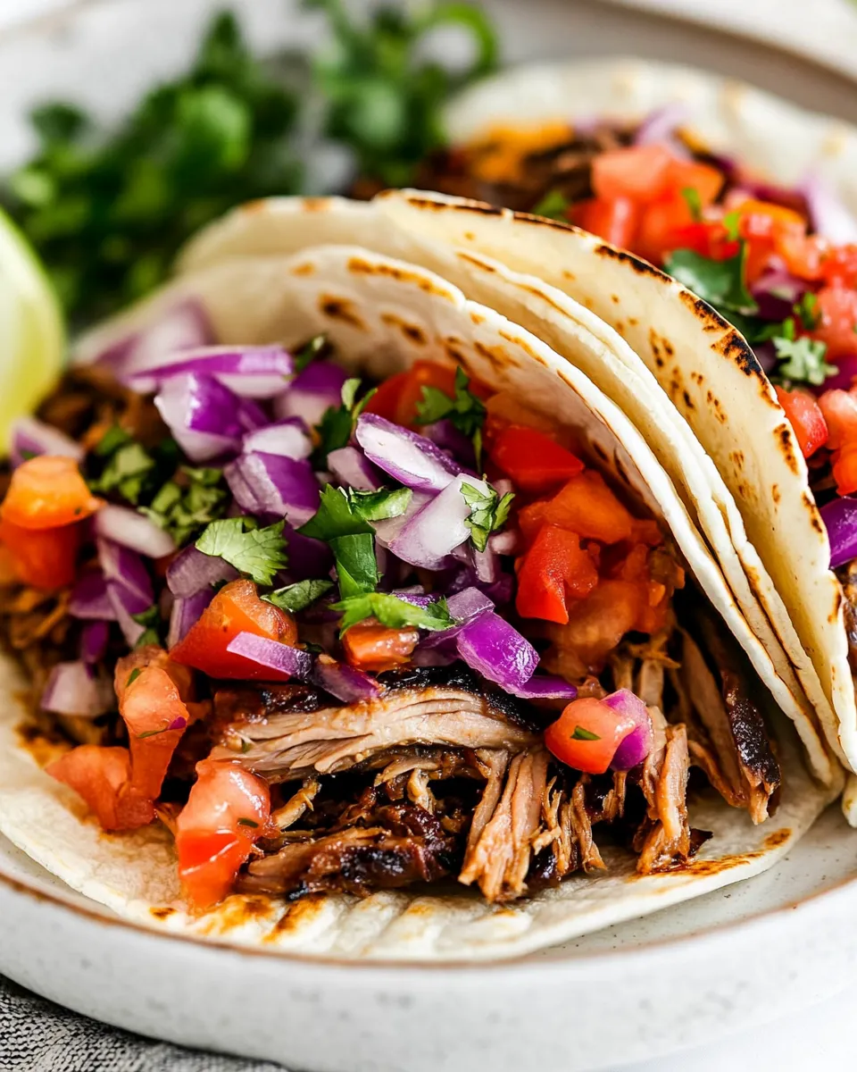 Delicious Barbacoa Tacos shot