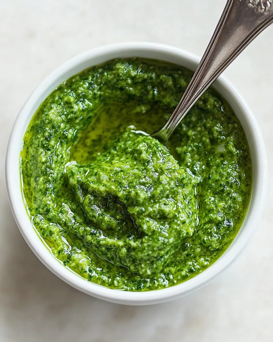Delicious Basil and Spinach Pesto recipe photo