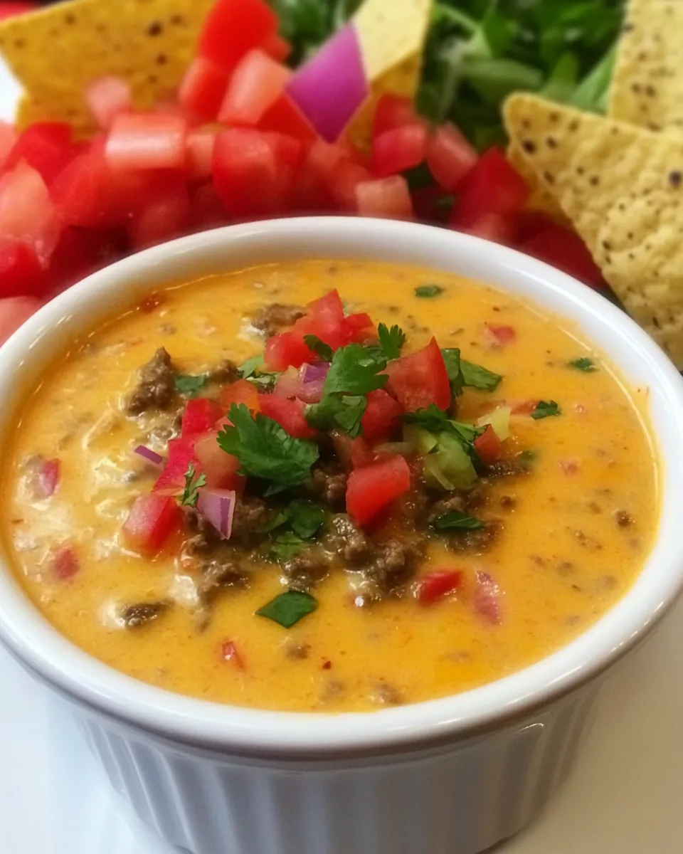 Easy Beef Queso Dip recipe photo