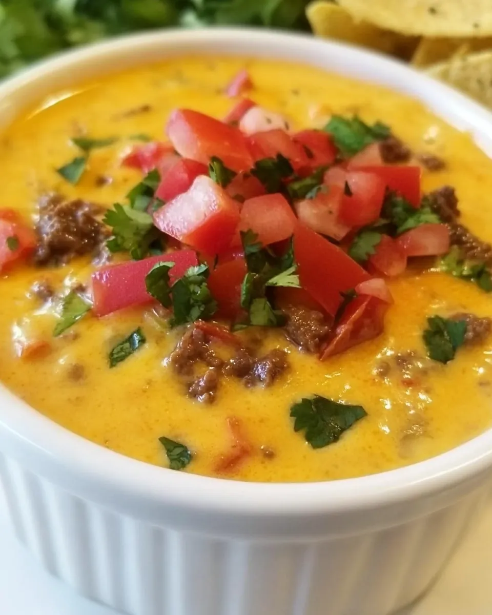 Delicious Beef Queso Dip shot