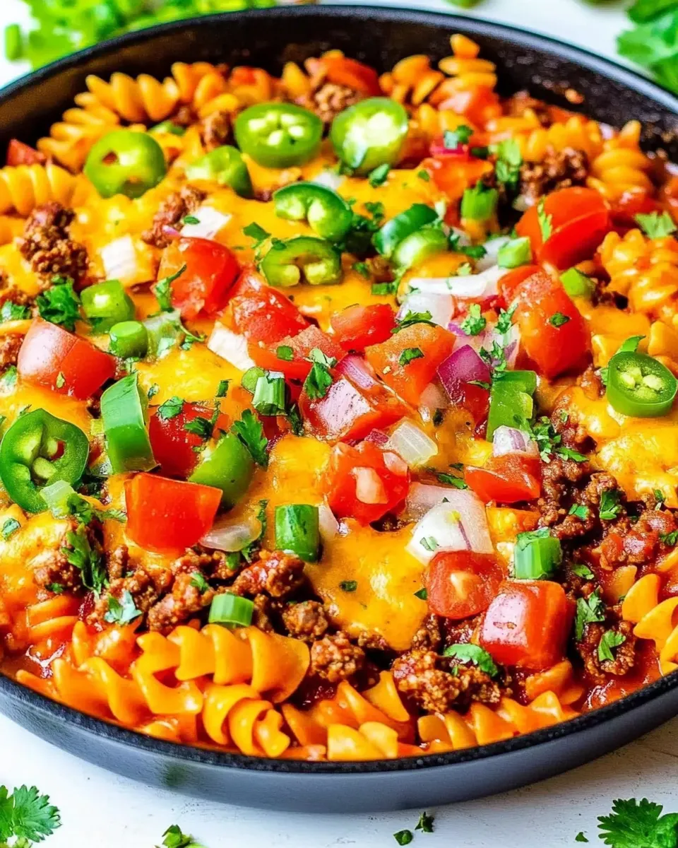 Quick Beef Taco Pasta Skillet image