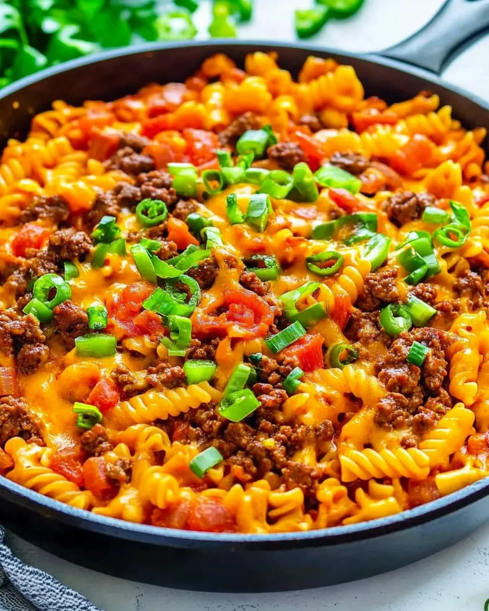 Delicious Beef Taco Pasta Skillet recipe photo