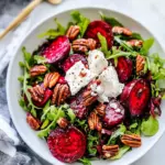 Homemade Beet Salad with Goat Cheese and Candied Pecans photo