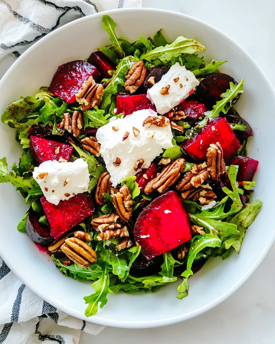 Classic Beet Salad with Goat Cheese and Candied Pecans image